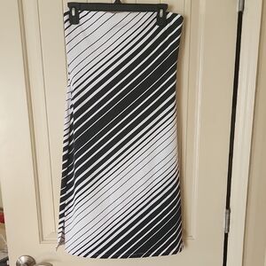 Charlotte Russe Black and White Asymmetrical Pencil Skirt